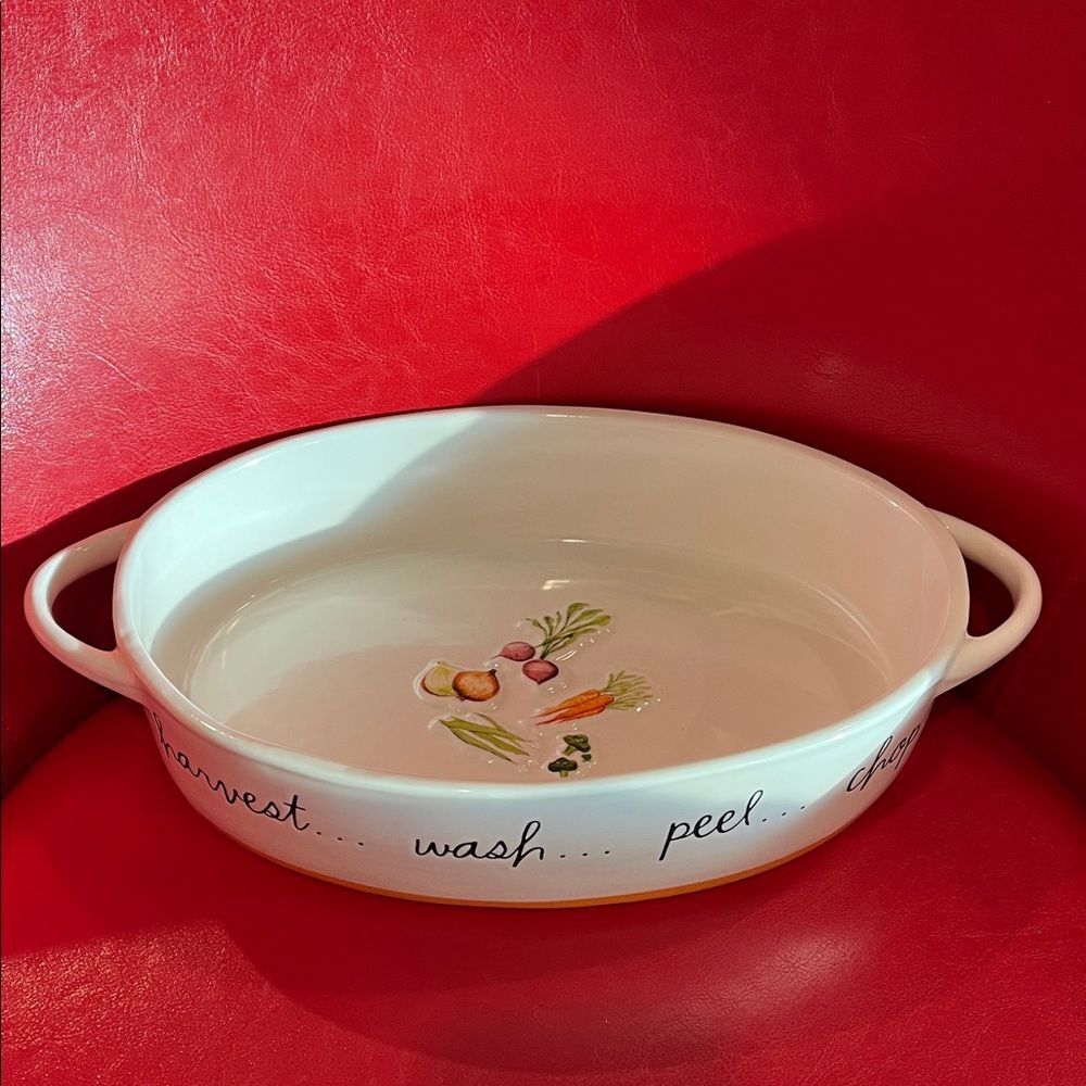 Rae Dunn White Ceramic Baking Dish with Handles